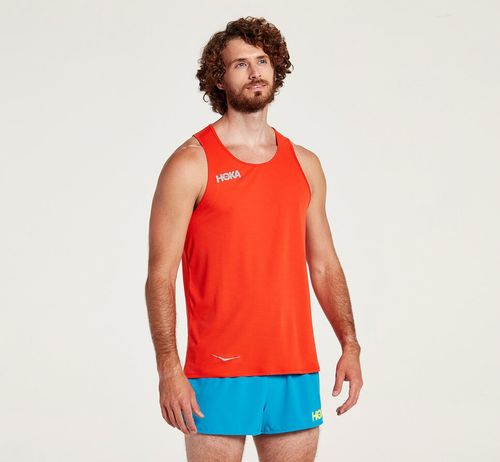 Hoka One One Herre Singlet Tops Fiesta Norge-96WHY